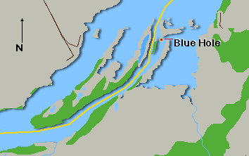 Blue Hole anchorage map